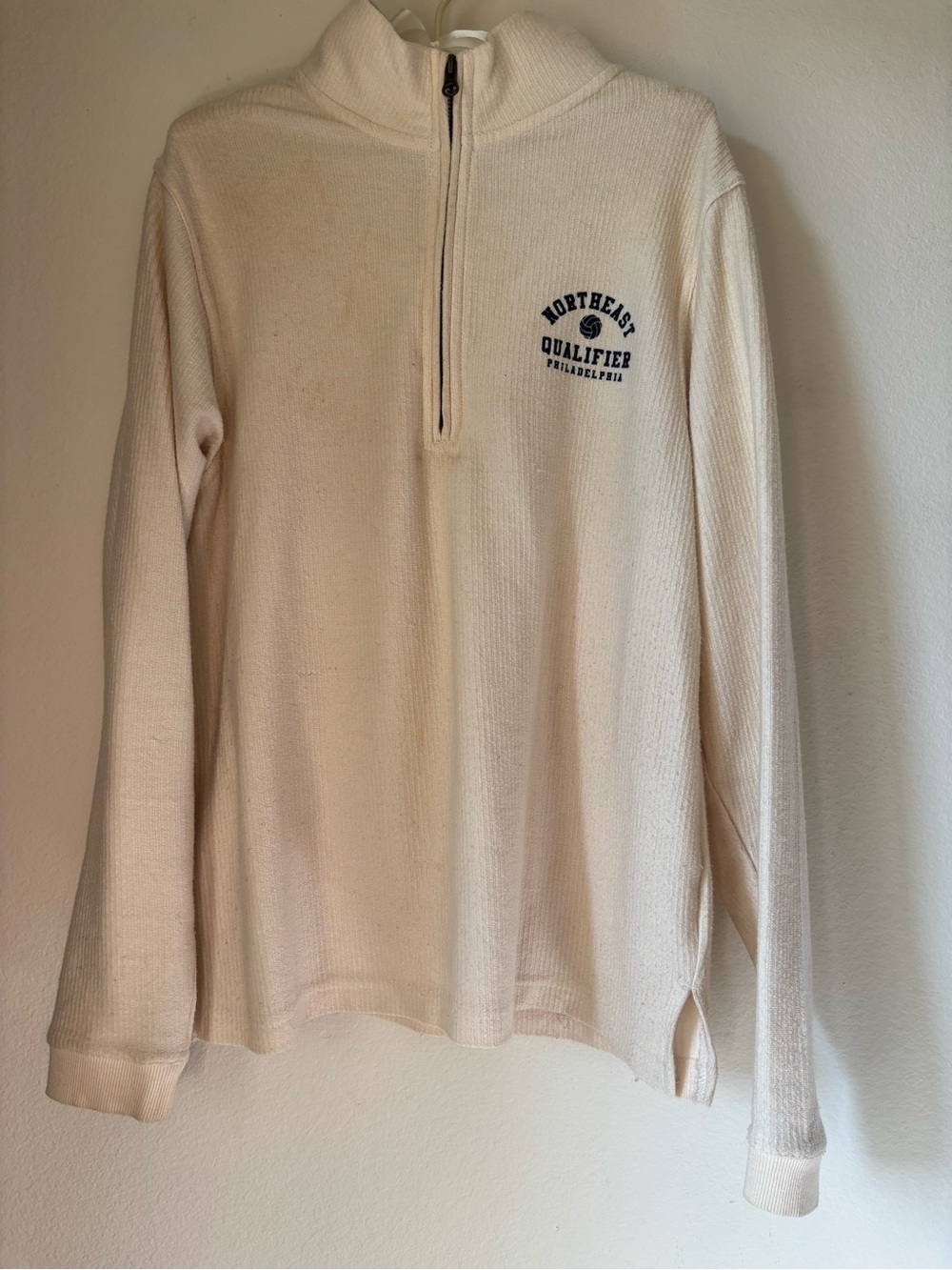 boxercraft Northeast Qualifier Cream Quarter-Zip Volleyball Pullover